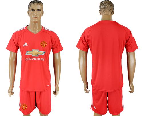 Manchester United Blank Red Goalkeeper Soccer Club Jersey